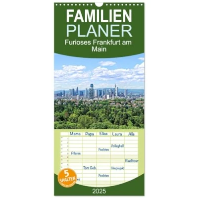 Abbildung von Familienplaner 2025 Furioses Frankfurt am Main mit 5 Spalten (Wandkalender, 21 cm x 45 cm), CALVENDO