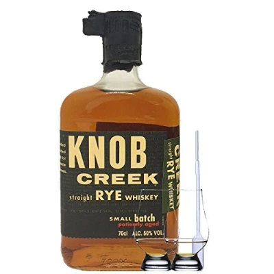 Abbildung von Knob Creek RYE Kentucky Straight Bourbon 0,7 Liter + 2 Glencairn Gläser Einwegpipette 1 Stück