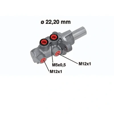 Abbildung von METELLI 05 0686 Hauptbremszylinder 22,20mm Aluminium SUZUKI: SX4 I Schrägheck
