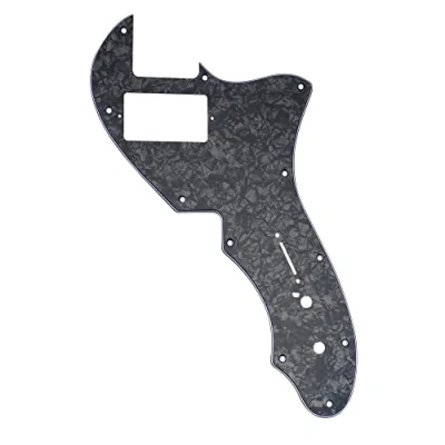 Abbildung von Musiclily Pro 11 Löcher Single H Gitarren Schlagbrett Pickguard für USA Fender 69 Tele Thinline Style E Gitarre, 4 lagig Black Pearl