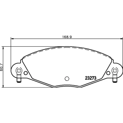 Abbildung von HELLA 8DB 355 019 421 Bremsbelagsatz inkl. Verschleißwarnkontakt mit Bremssattelschrauben CITROËN: C5 II Schrägheck, I Kombi, Kombi