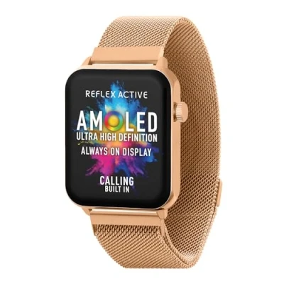 Abbildung von Reflex Active Amoled Series 30 4,5 cm Always On Display Rose Gold Edelstahl Mesh Strap Smartwatch