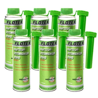 Abbildung von Flotex Kraftstoffsystemreiniger Hybrid, 6 x 250ml Additiv beseitigt Verschmutzungen im Hybridfahrzeug Motor