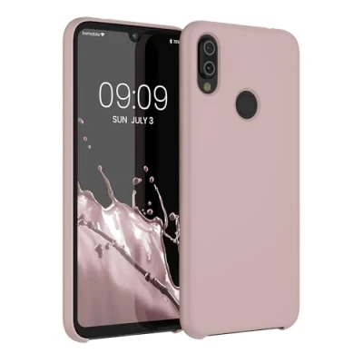 Abbildung von kwmobile Hülle kompatibel mit Xiaomi Redmi Note 7 / Pro Silikon Handy Case Handyhülle weiche Oberfläche kabelloses Laden Nude Lilac