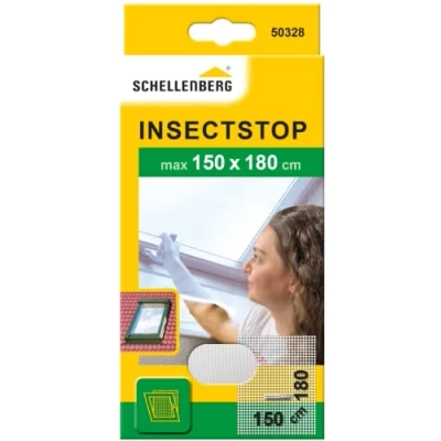 Abbildung von Schellenberg 50328 Fliegengitter für Dachfenster mit Reißverschluss, Insektenschutz, 150 x 180 cm, UV stabil, einfache Montage ohne bohren, inkl. Klebestreifen, Weiß