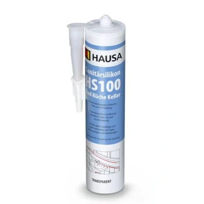Abbildung von Hausa Silikon schimmelresistent, Sanitär HS100, Kartusche 310 ml, (Dichtmasse Fuge, 1 tlg., Verfugen Bad Dusche Küche acetatvernetzend), antischimmel zum Abdichten