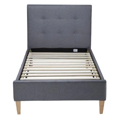 Abbildung von Homestyle4u 1986, Polsterbett 90x200 Grau Bettgestell mit Lattenrost Bett Einzelbett