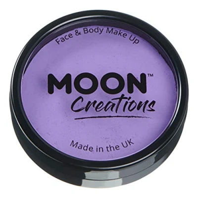 Abbildung von Moon Creations Pro Gesichts und Körper Make up, professionelle Farbfarben Kuchentöpfe für Gesichtsfarbe, Kostüme, Feste, Halloween Kinder, Erwachsene (Flieder, 36 g)