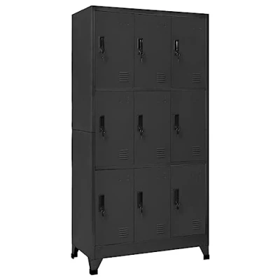 Abbildung von vidaXL Schließfachschrank Spind Schrank Umkleideschrank Metallschrank Fächerschrank Aktenschrank Büroschrank Lagerschrank Anthrazit 90x45x180cm Stahl