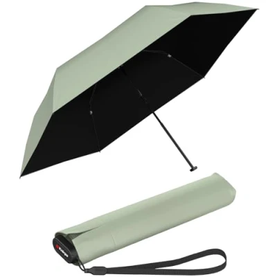 Abbildung von Knirps® Taschenregenschirm US.050 Ultra Light Slim Manual UV coated, mit und Hitzeschutz, schwarz wasabi