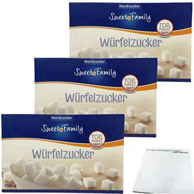 Abbildung von Nordzucker Sweet Family Würfelzucker 3er Pack (3x1kg) + usy Block