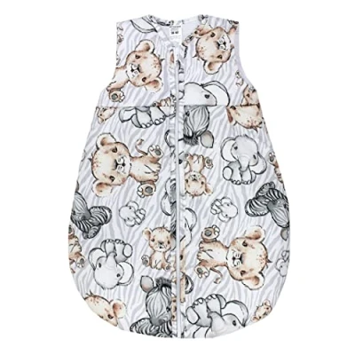 Abbildung von TupTam Ganzjahresschlafsack 2.5 TOG wattiert ärmellos Baby Schlafsack OEKO TEX, Farbe: Safari, Größe: 68 74
