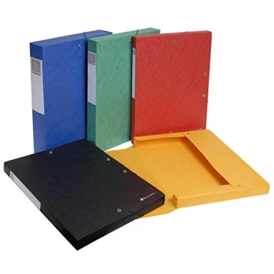 Abbildung von Exacompta 50810E Archivbox (Manila Karton, Rückenetikett, Rücken 40 mm, 600 g, DIN A4) 1 Stück farbig sortiert