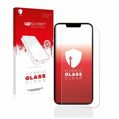 Abbildung von upscreen Schutzglas für Apple iPhone 13/13 Pro Schutzfolie, Glas Folie [Klar, 9H Panzerschutz, Anti Fingerprint]