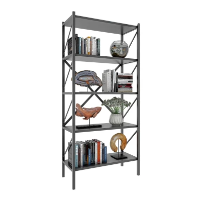 Abbildung von VCM Standregal Holz Metall Stand Regal Büro Bücher Insasi 5fach, 1 tlg.