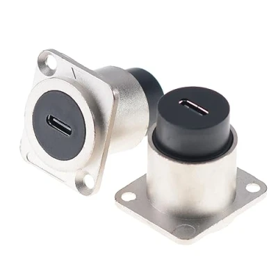 Abbildung von HangTon USB C Steckdosen Kupplung, wasserdichter Stecker, Inline Kabelgehäuse, Buchse auf Buchse, Verlängerung, IP65 Schottdurchführung, 2 Stück
