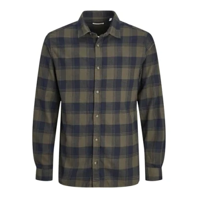 Abbildung von Jack &amp; Jones SLIM FIT Hemd, Herren, Größe: XS, Forest night