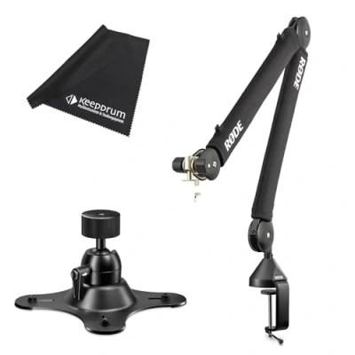 Abbildung von Rode PSA1+ Tisch Mikrofonarm + Vesa Mount Stativ Befestigung keepdrum Tuch