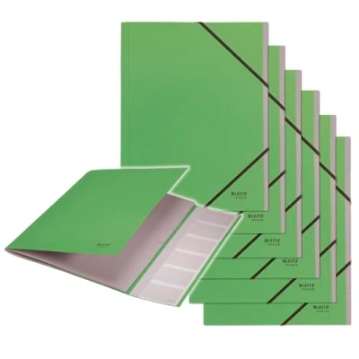 Abbildung von Leitz Recycle Ordnungsmappe A4, 6er Pack, Projektmappe mit 6 Fächern Index, 100 % recycelt &amp; recycelbar, CO2 kompensiert, Umweltfreundlich, Serie, Grün, 39140055