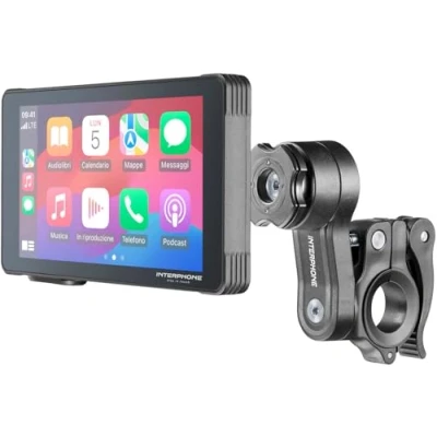 Abbildung von Quiklox CARPLAY Motorrad Display Android mit Lenkerhalterung, kann Auto und Motorradhalterungen verwendet Werden