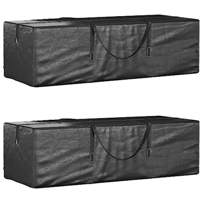 Abbildung von vidaXL Gartenmöbel Schutzhülle Aufbewahrungstasche für Gartenkissen 2 Stk. Schwarz 135x40x55cm (2 St)