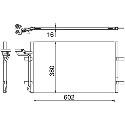 Abbildung von MAHLE ORIGINAL AC 725 000S Klimakondensator ohne Trockner 587, 602 VOLVO: C30, V50, S40 II
