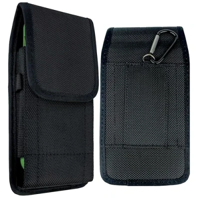 Abbildung von MyGadget Gürteltasche Handy [Bis 7 Zoll] Handytasche mit Karabiner Horizontal oder Vertikal nutzbar Gürtel Tasche für u.a. iPhone 14 I 15 Pro Max Schwarz