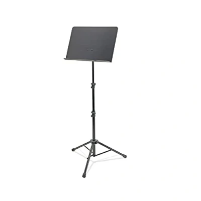 Abbildung von K&amp;M 11870 Orchesternotenpult Schwarz Notenständer mit Stahl Platte und Schnellverschluss Von 65 150 cm ausziehbar