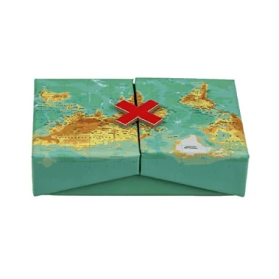 Abbildung von Out of the Blue Geschenkbox Weltkarte Überraschungsbox Geschenkverpackung mit zwei Fächern