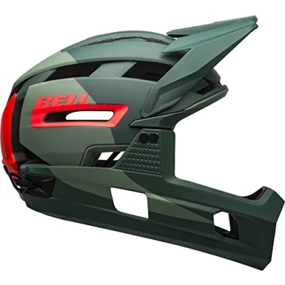 Abbildung von BELL Herren Super Air R MIPS Fahrradhelm MTB, Matte/Gloss Green/Infrared, L 58 62cm