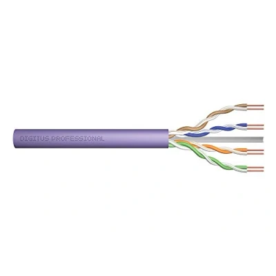 Abbildung von DIGITUS 305 m Cat 6 Netzwerkkabel U UTP Simplex BauPVO Cca LSZH Halogenfrei 250 MHz Kupfer AWG 23/1 PoE+ Kompatibel LAN Kabel Verlegekabel Ethernet Violett