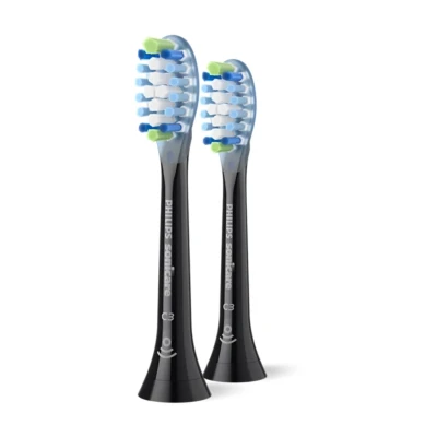 Abbildung von Philips Sonicare C3 Premium Plaque Defense, Original Ersatzbürstenköpfe, Schwarz, 2er Pack, HX9042/88