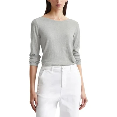 Abbildung von Marc O&#039;Polo LONG Sleeve BOAT NECK Langarmshirt, Damen, Größe: XXL, Mid stone melange