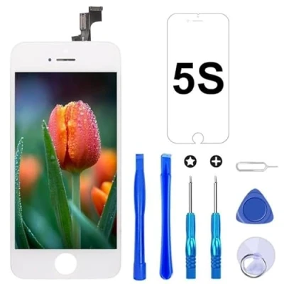 Abbildung von Brinonac Für iPhone 5s/SE 2016 Display LCD Touchscreen Kompletter Ersatz Bildschirm mit Reparaturset Werkzeug (weiß)