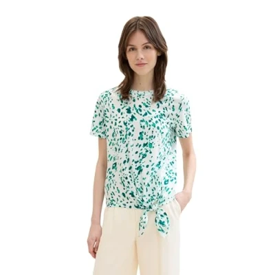 Abbildung von TOM Tailor Denim Tshirt print, Damen, Größe: XL, Abstract white dot print