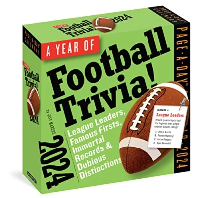 Abbildung von A Year of Football Trivia! Page Day Calendar 2024: League Leaders, Famous Firsts, Immortal Records &amp; Dubious Distinctions