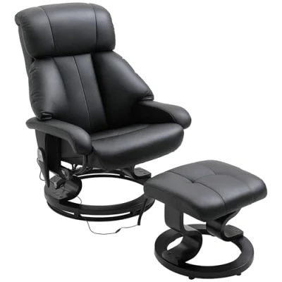 Abbildung von HOMCOM Massagesessel Relaxsessel mit Hocker, Relaxliege, Liegefunktion (Liegesessel, 2 St., Fernsehsessel), bis 120 kg belastbar