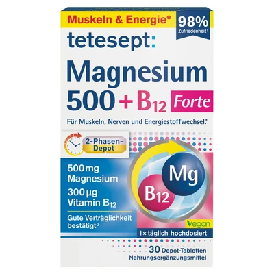 Abbildung von Tetesept Magnesium 500 + B12 300ug 30 St