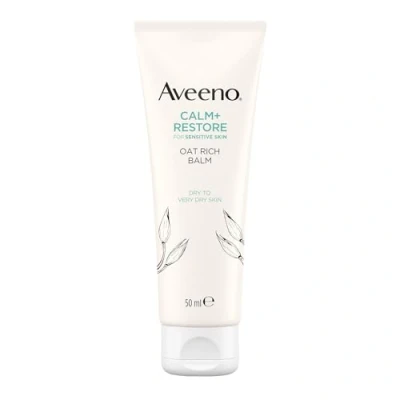 Abbildung von Aveeno Face CALM+RESTORE Haferreicher Balsam spendet tiefe Feuchtigkeit, für sehr trockene und gereizte Haut, mit 3 fach beruhigendem Hafer Ceramid Komplex, parfümfrei, 50 ml