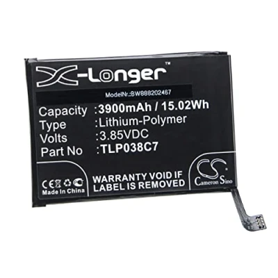 Abbildung von vhbw Akku Ersatz für Alcatel TLP038C7 Handy Smartphone Telefon (3900mAh, 3,85V, Li Polymer)