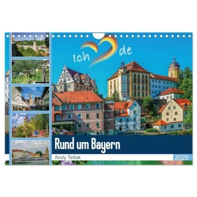 Abbildung von Rund um Bayern (Wandkalender 2025 DIN A4 quer), CALVENDO Monatskalender