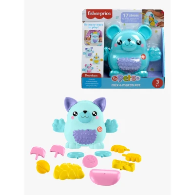 Abbildung von Fisher Price Spielzeug für Kinder im Kindergartenalter FP Pets Tier zum Kombinieren, kreatives Bauset mit 18 Teilen Rollenspiel ab 3 Jahren, HXP18