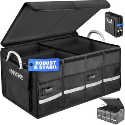 Abbildung von monzana Faltbox (1 St), Kofferraumtasche mit Deckel 65L Trennwände wasserdicht Auto Organizer