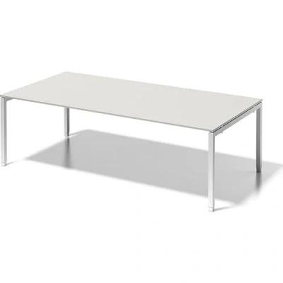 Abbildung von BISLEY Cito Chefarbeitsplatz/Konferenztisch, 650 850 mm höheneinstellbares U Gestell, Metall, Gw396 Dekor Grauweiß, Gestell Verkehrsweiß, 120 x 240 85 cm