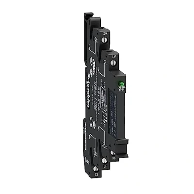 Abbildung von Schneider Electric RSL1PVPU Schmales Schnittstellenrelais Steckrelais Interface Relais RSL im Sockel, 1 W, 6 A, LED, Schraubklemmen, 230VAC/DC 6.2 x 78.6 95 mm