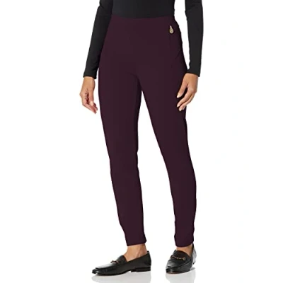 Abbildung von Tommy Hilfiger Damen Curvd Seam Ponte PNT Hose, Dunkles Aubergine, Groß