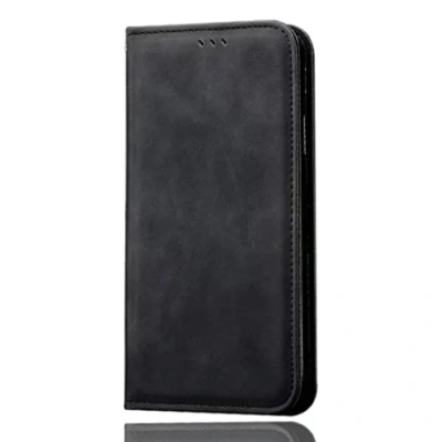 Abbildung von SEAHAI Hülle für Xiaomi Redmi 9AT / 9A Handyhülle, Premium PU Leder Flip Brieftasche Schutzhülle mit Standfunktion/Kartenfach/Magnetisch Stoßfeste Lederhülle Ultra dünn Klapphülle Schwarz