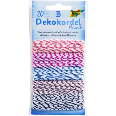 Abbildung von folia Kordeln Basic weiß gelb, rosa, flieder, hellblau, hellgrün