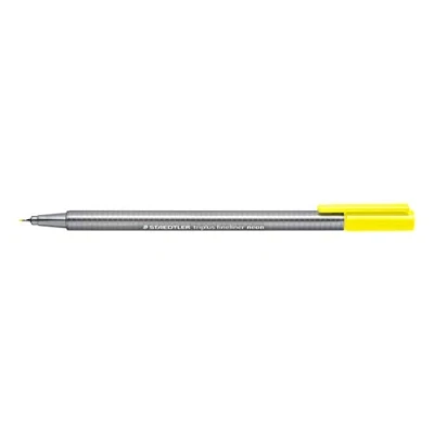 Abbildung von Staedtler 334 101 Triplus Fineliner (Dreikant, Superfeine, Metallgefasste Spitze, Linienbreite ca. 0,3 mm, 10 Stück) neon gelb