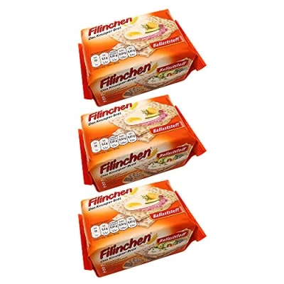 Abbildung von 3er Pack Filinchen Das Knusper Brot Ballaststoff 3 x 75 g zuckerarm Waffelbrot Knusperbrot Snack Knäckebrot Pausensnack